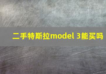 二手特斯拉model 3能买吗